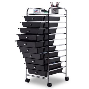 Costway 10 Drawer Rolling Storage Cart Scrapbook Paper Office School Organizer 2 orders