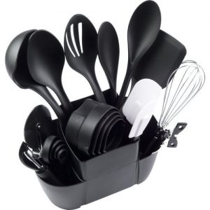 Mainstays 21-Piece Kitchen Utensils Set, Organizer Caddy Included