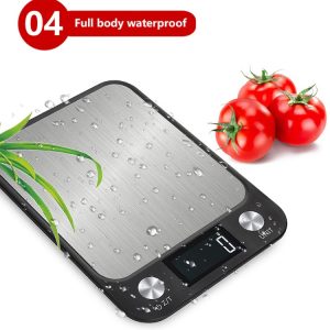 10Kg/1g LCD Backlight Display Kitchen Scale Stainless Steel Electronic Food Scales Digital Waterproof Weight Balance For Kitchen